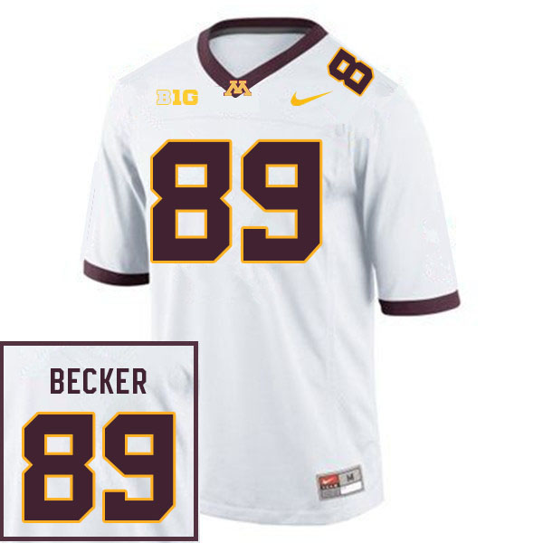 Men #89 Nate Becker Minnesota Golden Gophers College Football Jerseys Sale-White - Click Image to Close